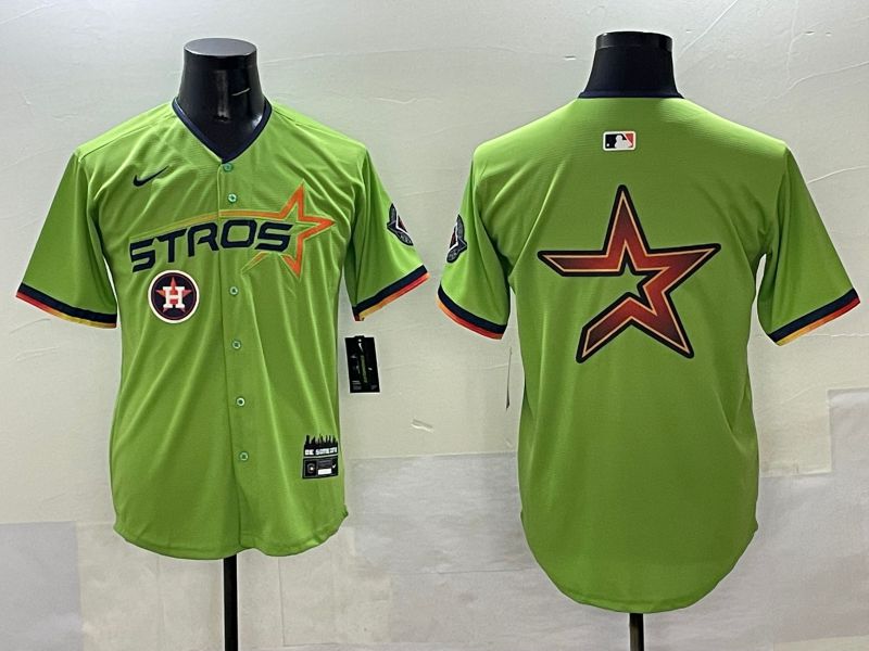 Men Houston Astros Blank Green three generations Joint Name 2025 Nike MLB Jersey style 15->houston astros->MLB Jersey